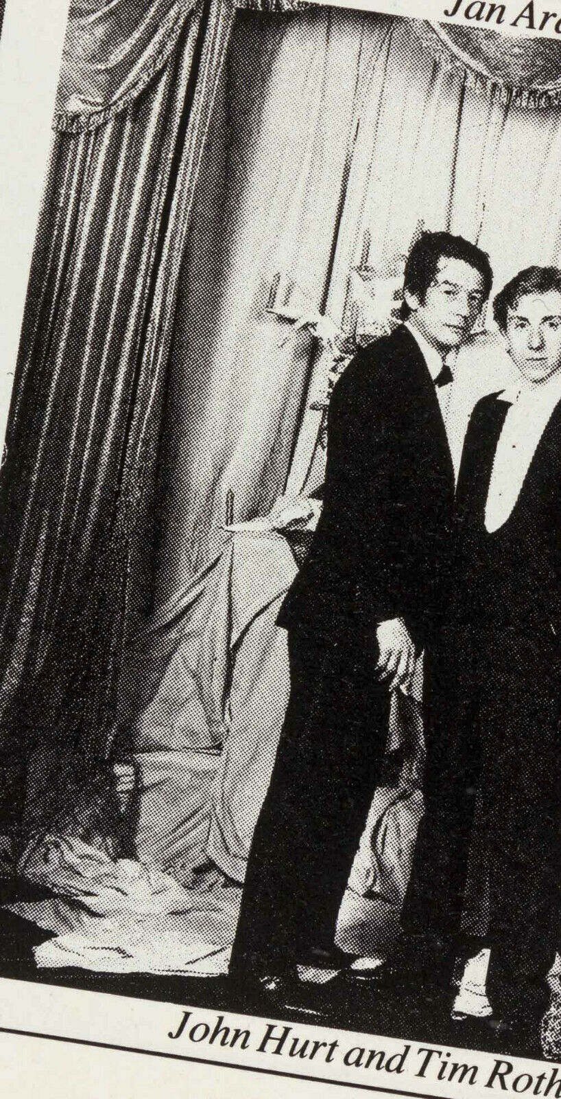 Tim Roth JOHN HURT photographed at a ball in 1980's London RARE fashion magazine