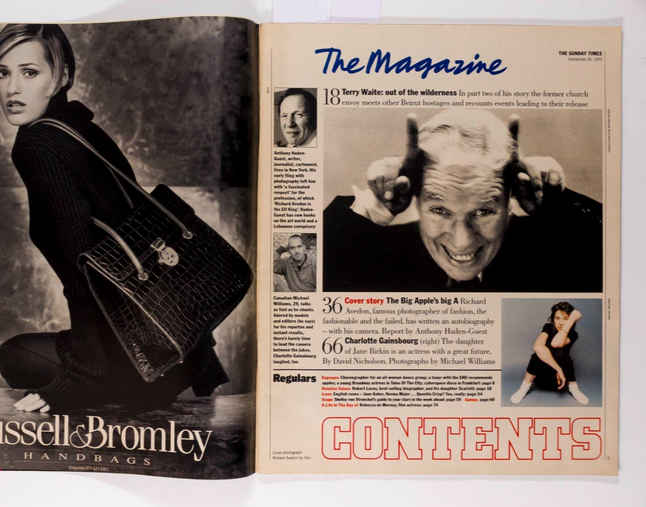 Richard Avedon HELENA BONHAM CARTER Yasmin Le Bon  TIMES magazine September 1993