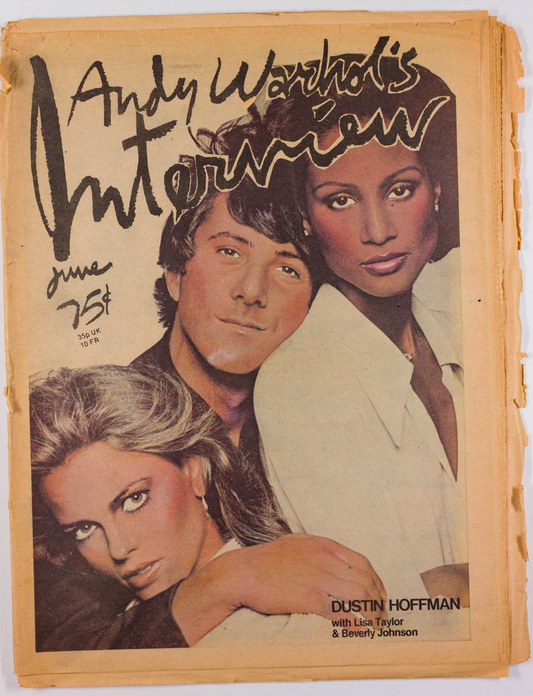 BEVERLY JOHNSON Lisa Taylor DUSTIN HOFFMAN Interview magazine 1976 June WARHOL