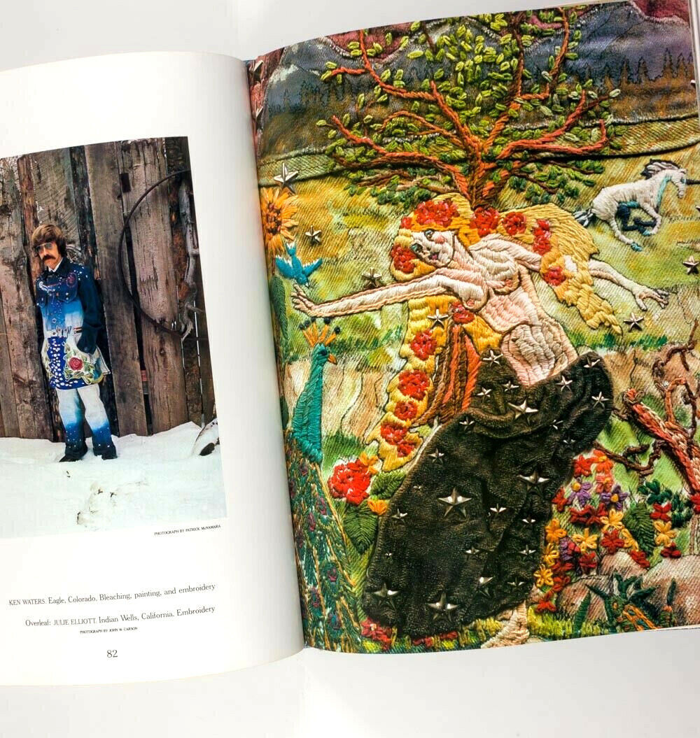 AMERICAN DENIM Baron Wolman NEW FOLK ART Hippies EMBROIDERED JEANS book RAGS vtg