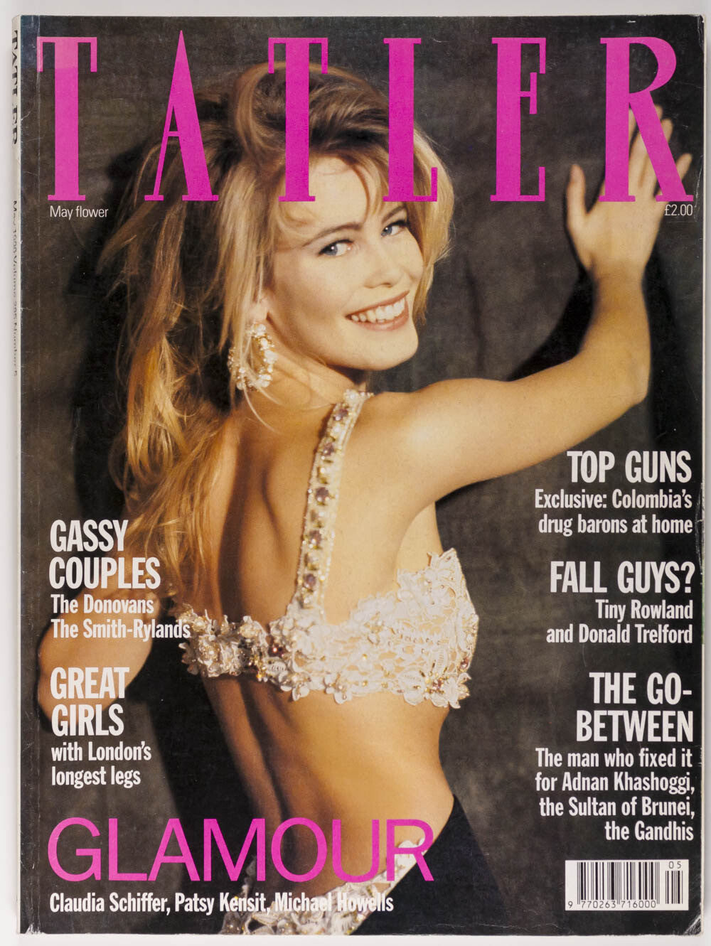 Claudia Schiffer ADNAN KHASHOGGI Patsy Kensit  TATLER magazine May 1990 Ghandis