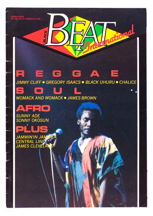 Jimmy Cliff JAMES BROWN Uhuru BLACK BEAT INTERNATIONAL magazine March WOMACK 80s