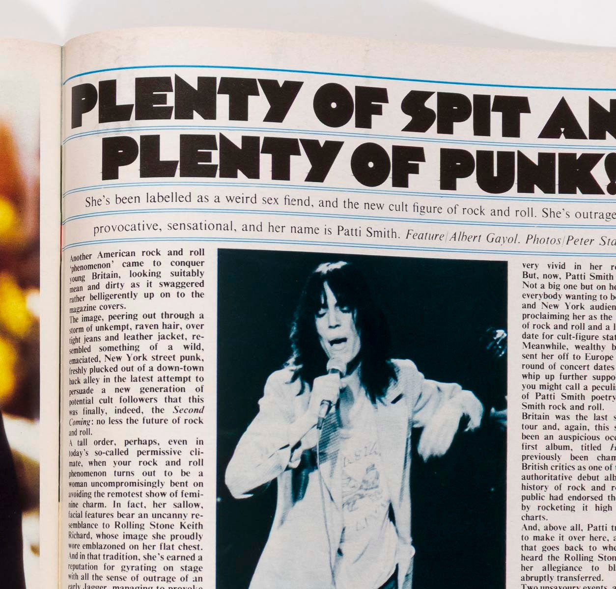 PATTI SMITH Sly Stallone OLGA KORBUT Nelli Kim THE CLASH Mike D'Abo 19 magazine