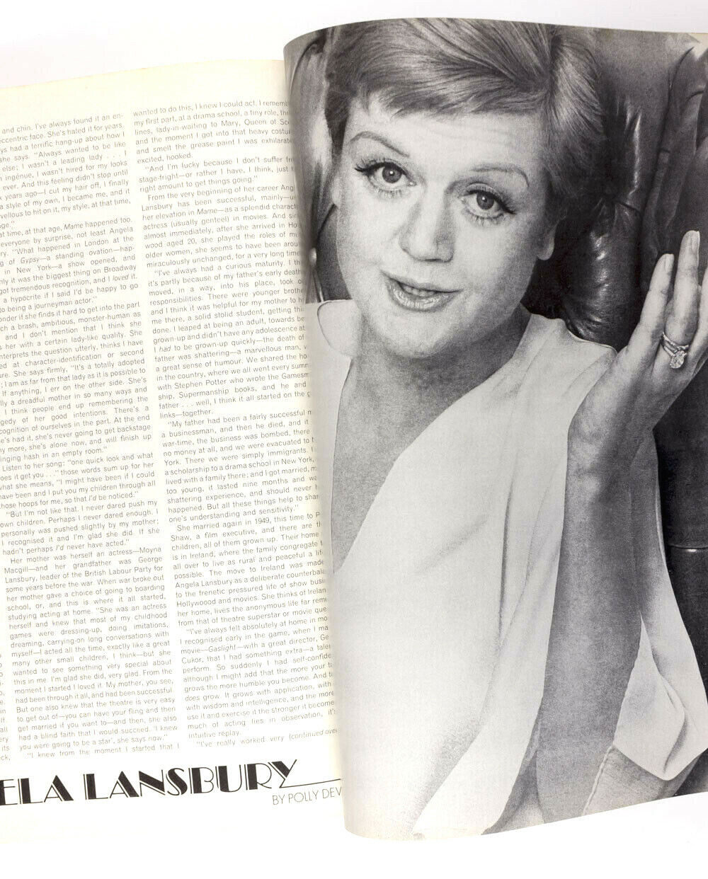 ANGELA LANSBURY photo by HENRY CLARKE rare interview 70's British VOGUE magazine