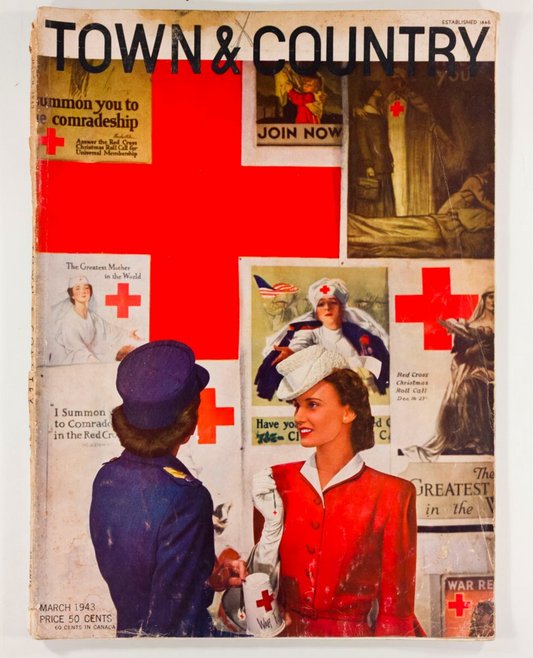The Red Cross FASHION Town & Country magazine March 1943 War Effort WWII World 2
