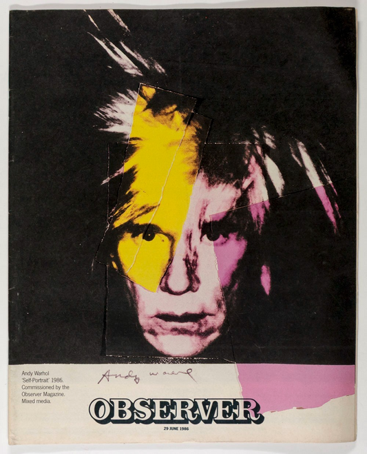 ANDY WARHOL SELF PORTRAIT for The Observer magazine GUILDFORD FOUR June 29 1986