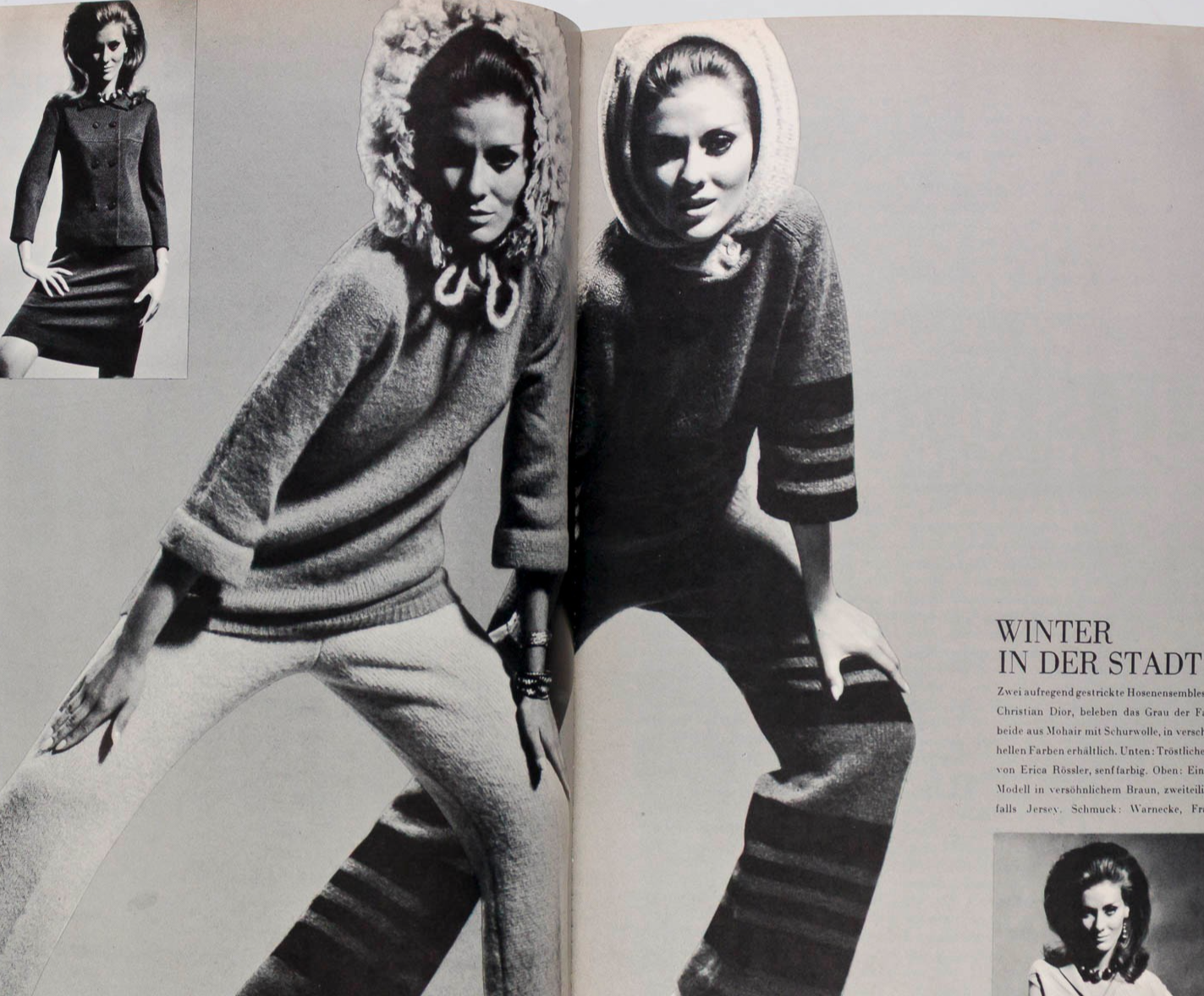 Kecia Nyman SAMANTHA EGGAR Jill Kennington HARPER'S BAZAAR November 1966 Gstaad