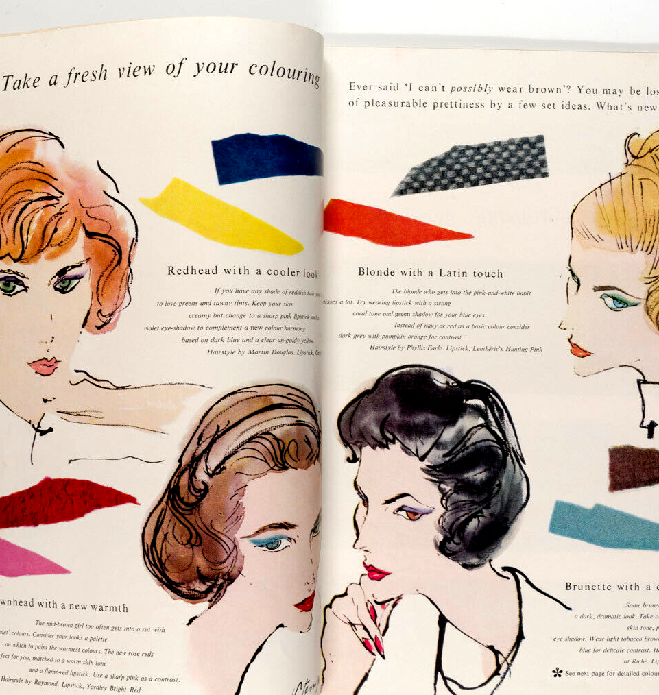 Fiona Fulton ERIC STEMP Barbara Goalen VOGUE Beauty Book UK 1956 Dior ANNIE ROSS