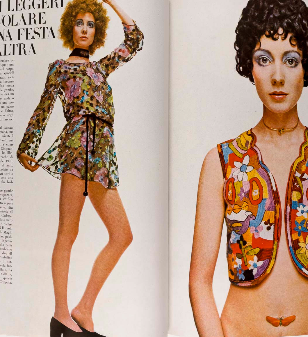 Ingrid Boulting PATTIE BOYD Deneuve JANE BIRKIN  Vogue Italia December 1969  YSL