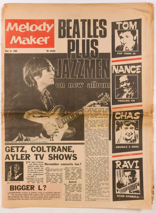 JOHN LENNON The Beatles TOM JONES Ravi Shankar UK Jazz MELODY MAKER June 11 1966