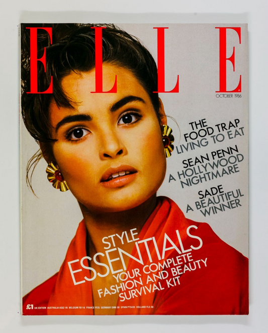 Talisa Soto SADE Naomi Campbell ELLE October 1986 Sigourney Weaver SEAN PENN vtg