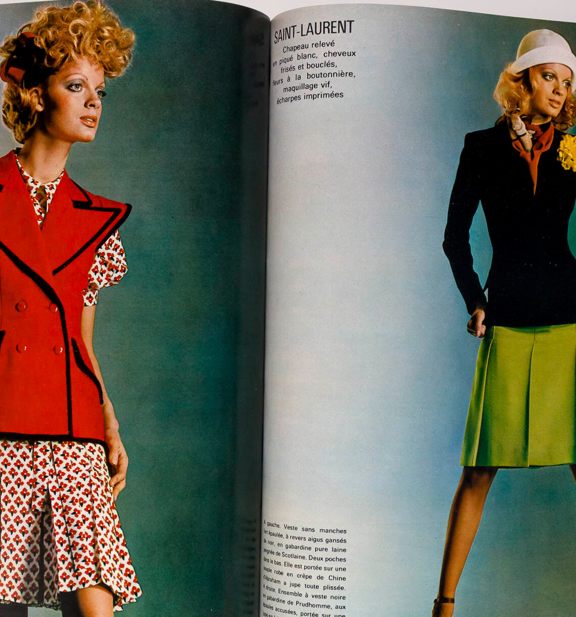SPRING COLLECTIONS Saint Laurent RENE GRUAU L'Officiel magazine March 1971 DIOR