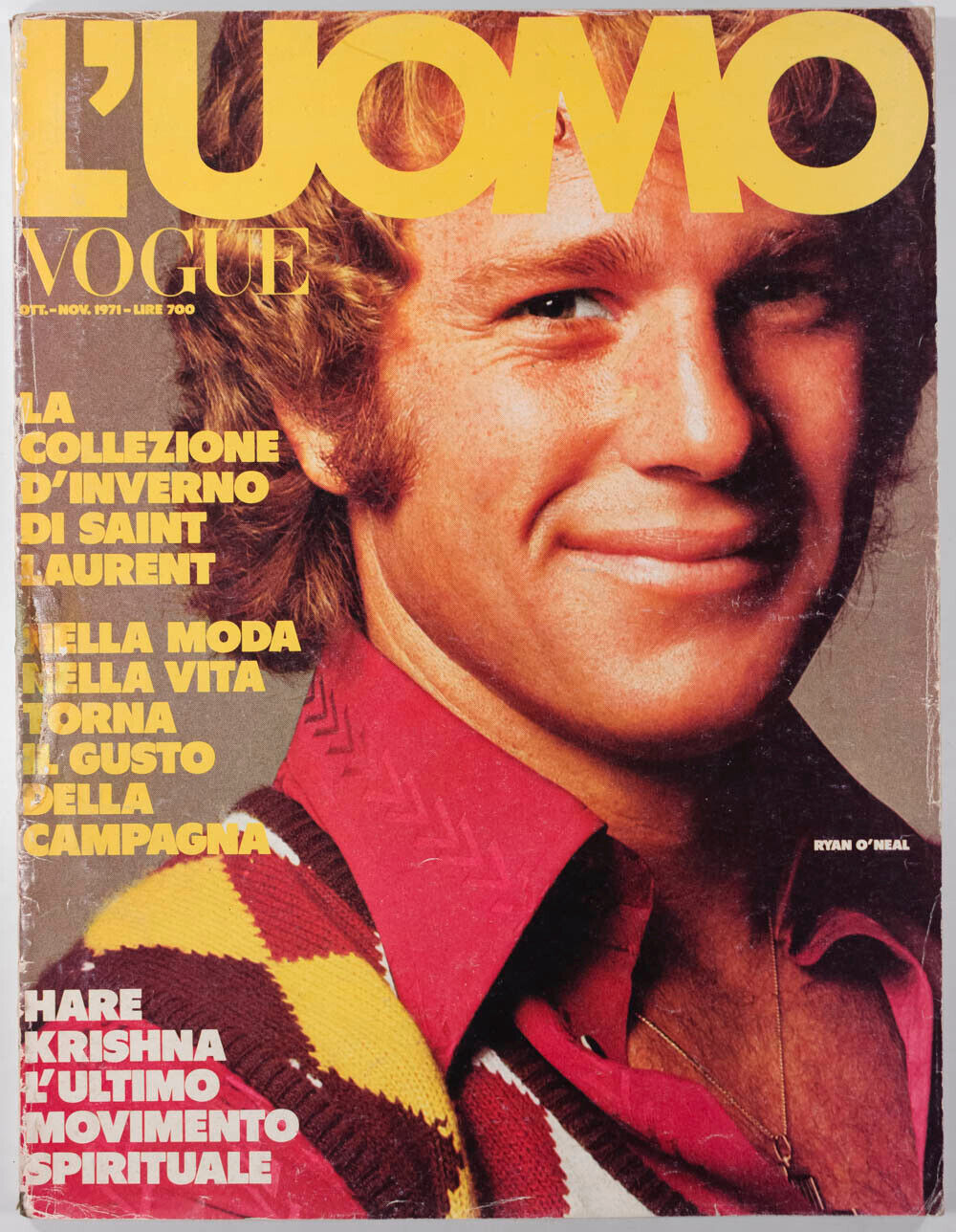 Ryan O'Neal SAINT LAURENT Hare Krishna MENS FASHION L'Uomo Vogue Italia magazine
