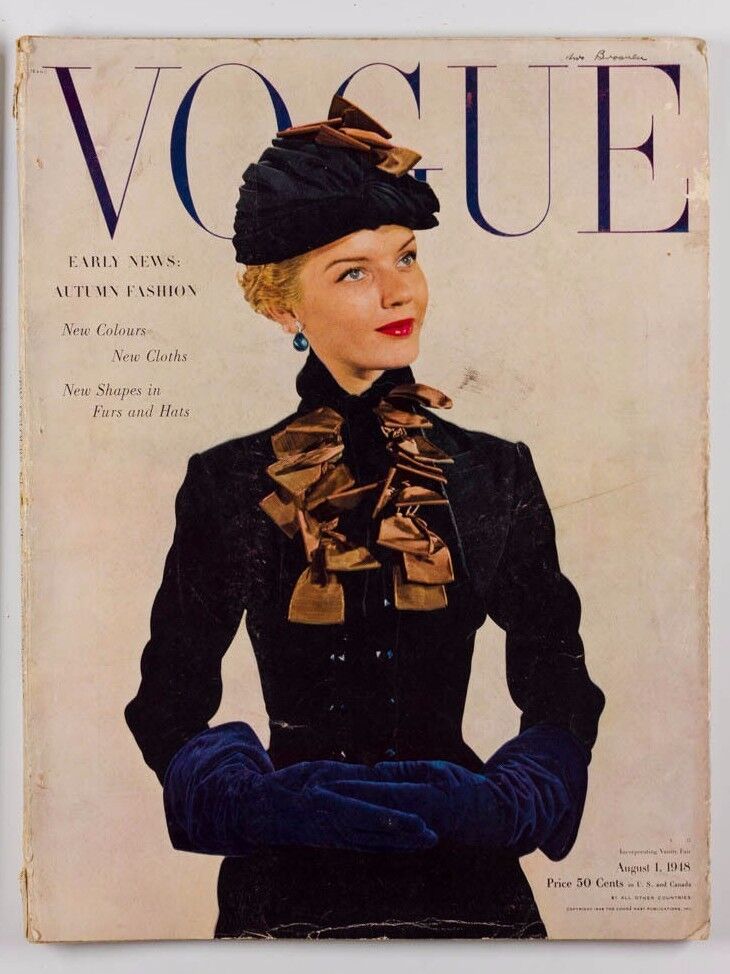 JEAN PATCHETT Horst HATS George Barbara Bush TWEED Vogue US magazine August 1948