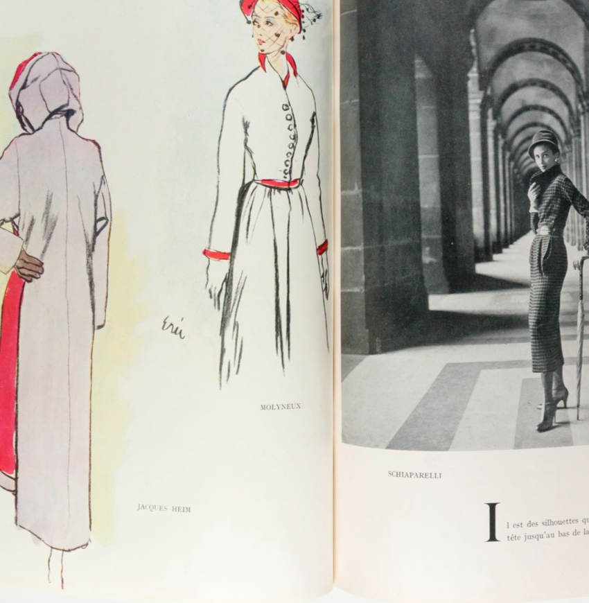 Carl Erickson BALENCIAGA Jean Cocteau PARIS VOGUE October 1948 Anouk Aimee GRES