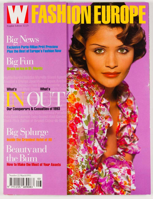 Helena Christensen PARIS St Mortiz W MAGAZINE March 1993 Europe RTW COLLECTIONS