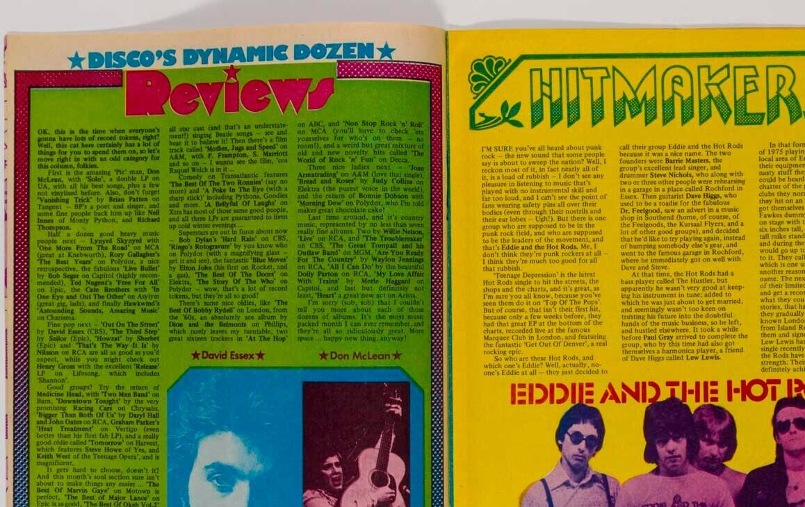 Fleetwood Mac EDDIE & THE HOT RODS Bonnie Tyler DISCO 45 magazine 74 Dec 1976 UK