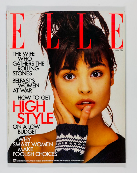 Talisa Soto FAMKE JANSSEN Sophie Marceau ELLE magazine May 1986 Belfast RON WOOD