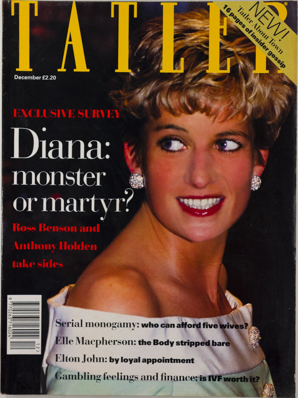 Princess Diana ELLE MACPHERSON The Body ELTON JOHN Tatler magazine 1993 October