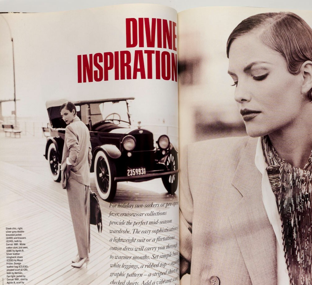 Stephanie Roberts ALAN RICKMAN Nadja Auermann ELLE MAGAZINE February 1992 Matesi