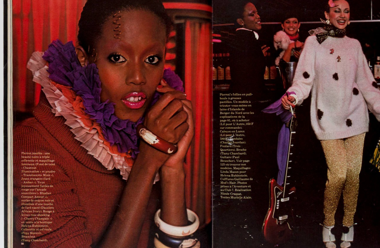 SARITA SKILLMAN Brigitte Bardot ELLE 20 December 1976 SACHA VAN DORSSEN Pierrot