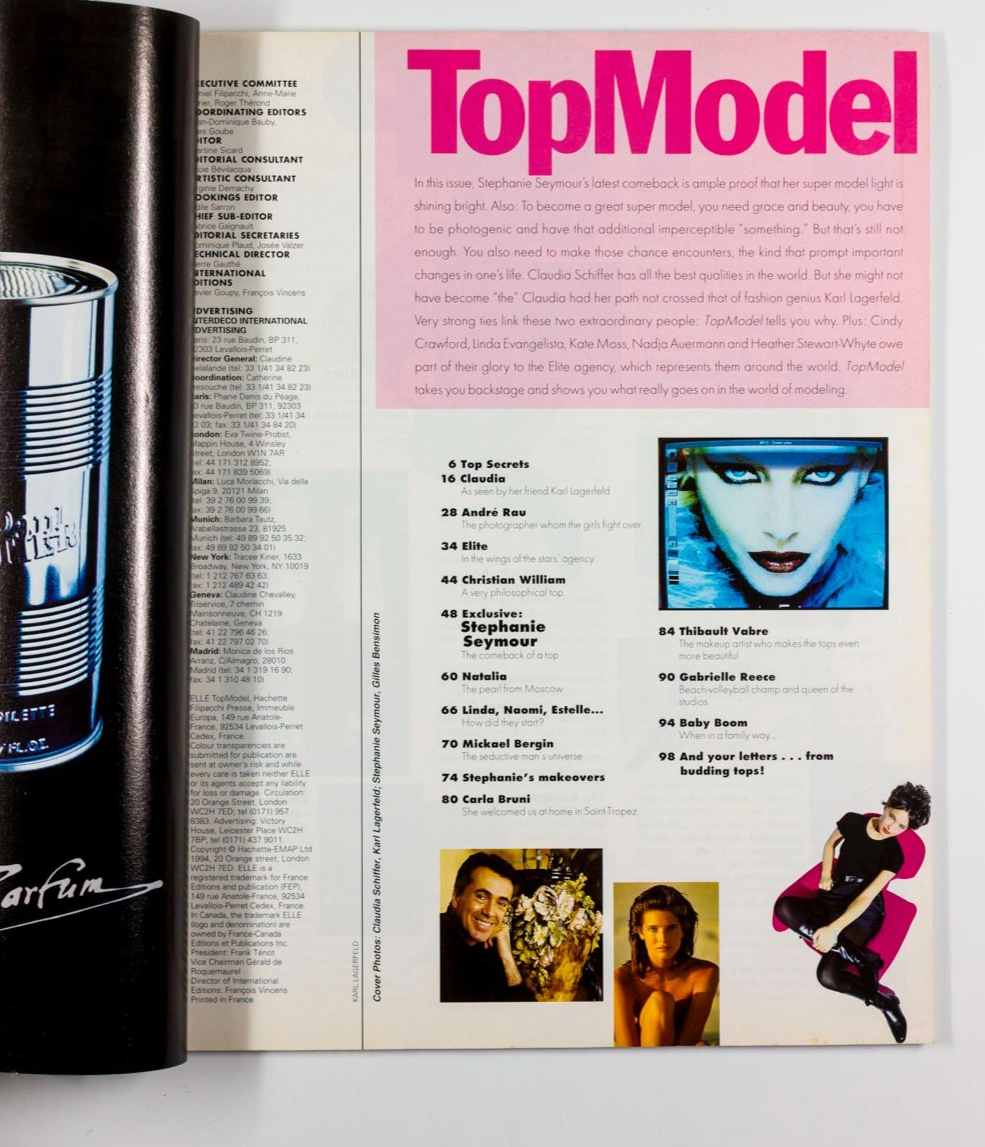 CLAUDIA SCHIFFER Gabrielle Reece STEPHANIE SEYMOUR Elle Top Model magazine 1994