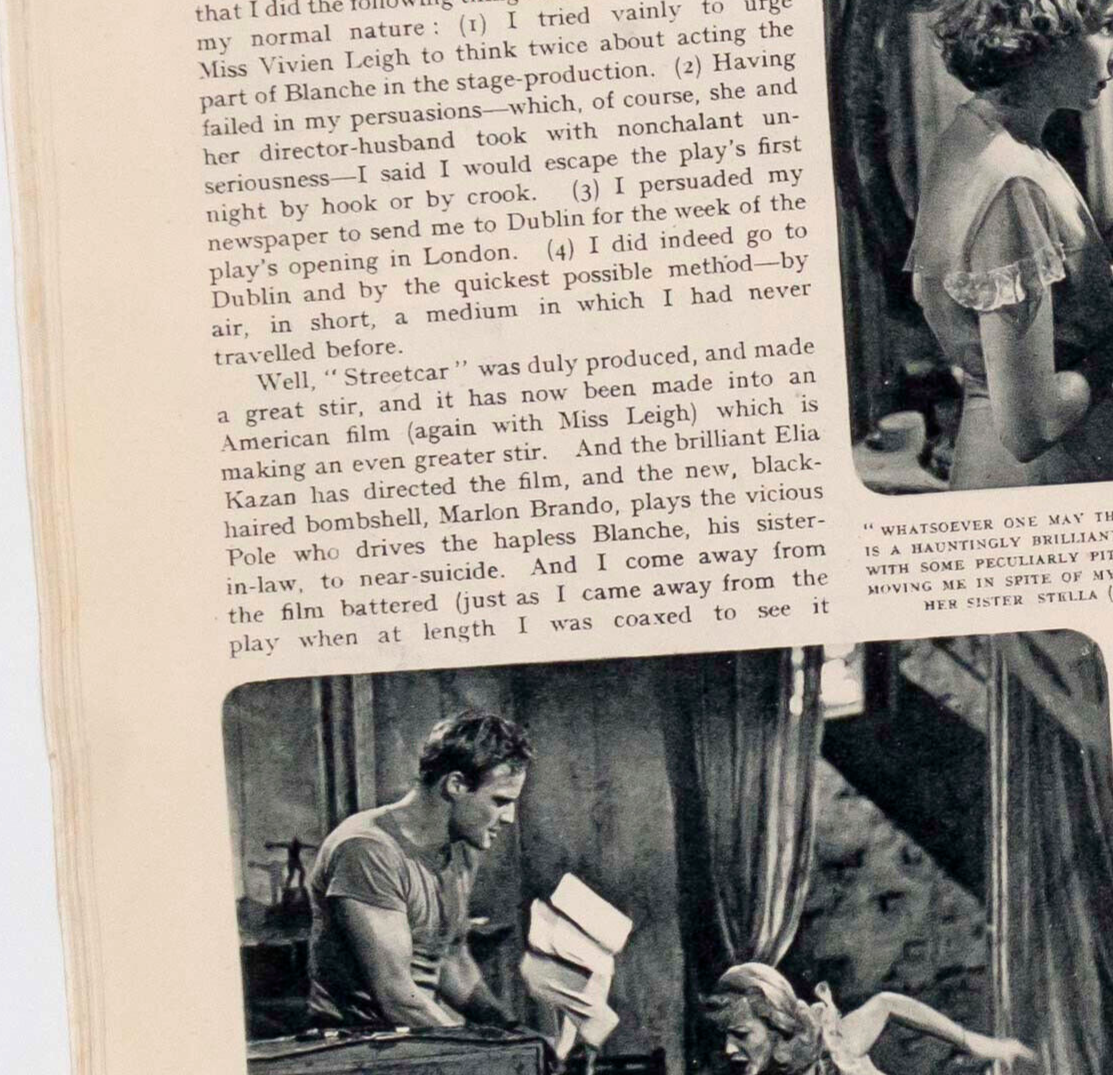 VIVIEN LEIGH  Marlon Brando A STREETCAR NAMED DESIRE Rare SOCIETY film magazine