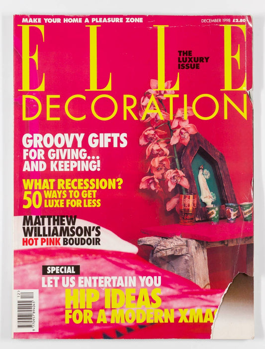 MATTHEW WILLIAMSON Bedroom XMAS Elle Decoration magazine December 1998 Hot pink