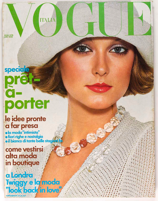 Debbie Biernacki TWIGGY Biba VOGUE ITALIA March 1974 Joe Dallesandro ALTA MODA