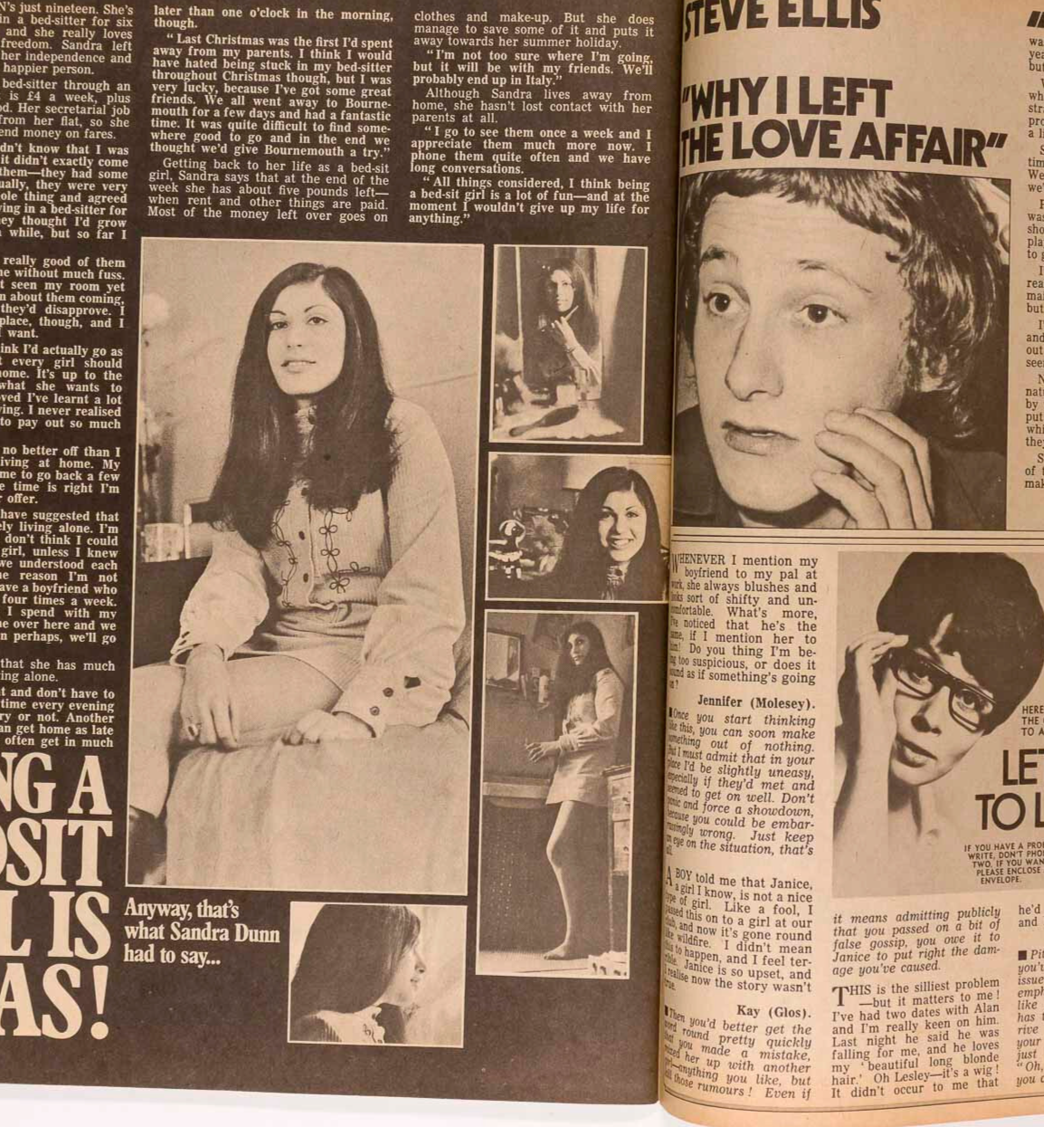 DAVID BOWIE Paul McCartney TWIGGY Mirabelle magazine January 1970 Susan George