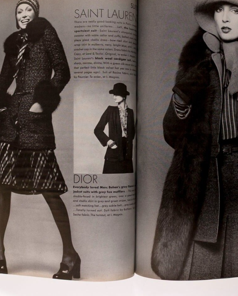 KAREN GRAHAM Avedon JON VOIGHT Vogue Sept 1972 Collections OSCAR DE LA RENTA vtg