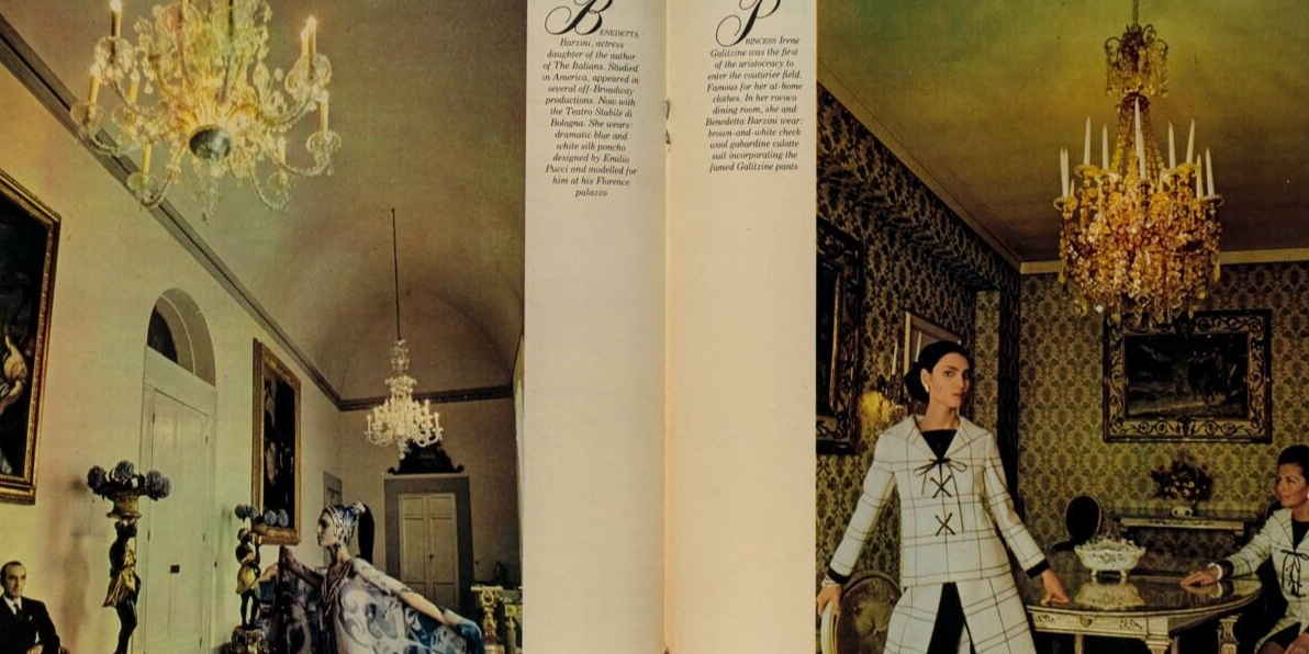 Benedetta Barzini VALENTINO Irene Galitzine MIRELLA HAGGIAG Telegraph magazine