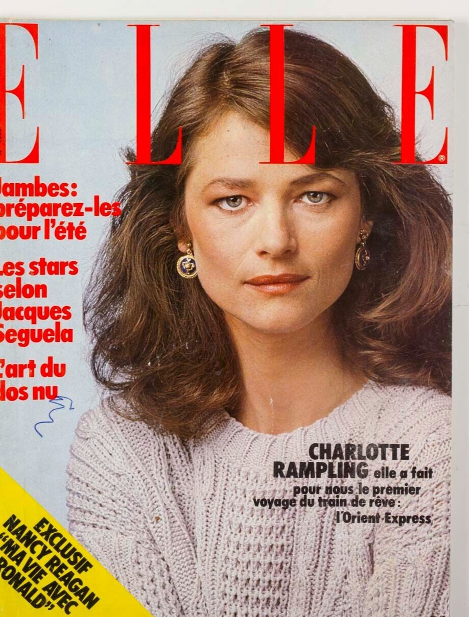 CHARLOTTE RAMPLING Nancy Reagan JACQUES SEGUELA French Elle magazine 80's FRANCE