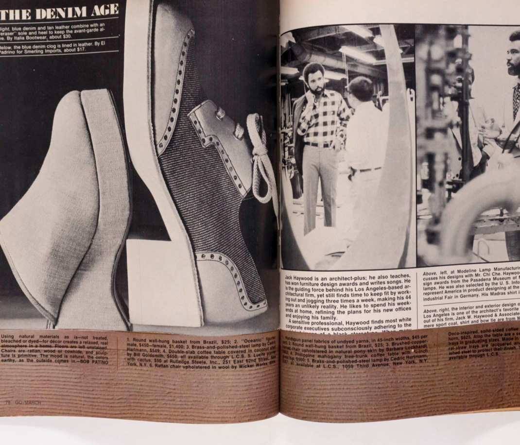 Robert Redford AMSELL Cuffs JACK HAYWOOD GQ magazine March 1974 Shoes TRENDS vtg