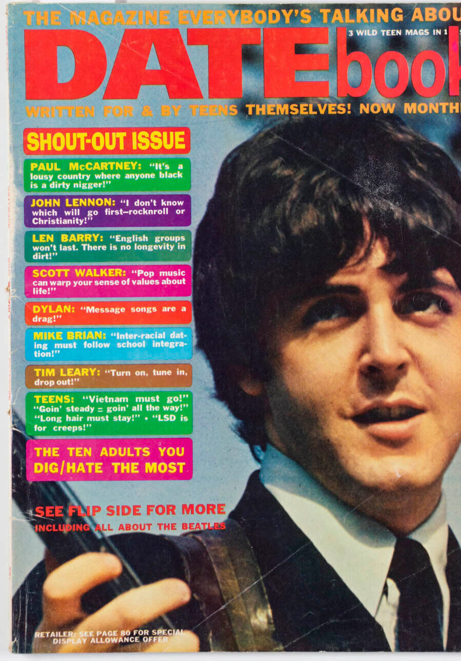 BIGGER THAN JESUS Lennon THE BEATLES Pattie Boyd DAVID CROSBY Datebook magazine