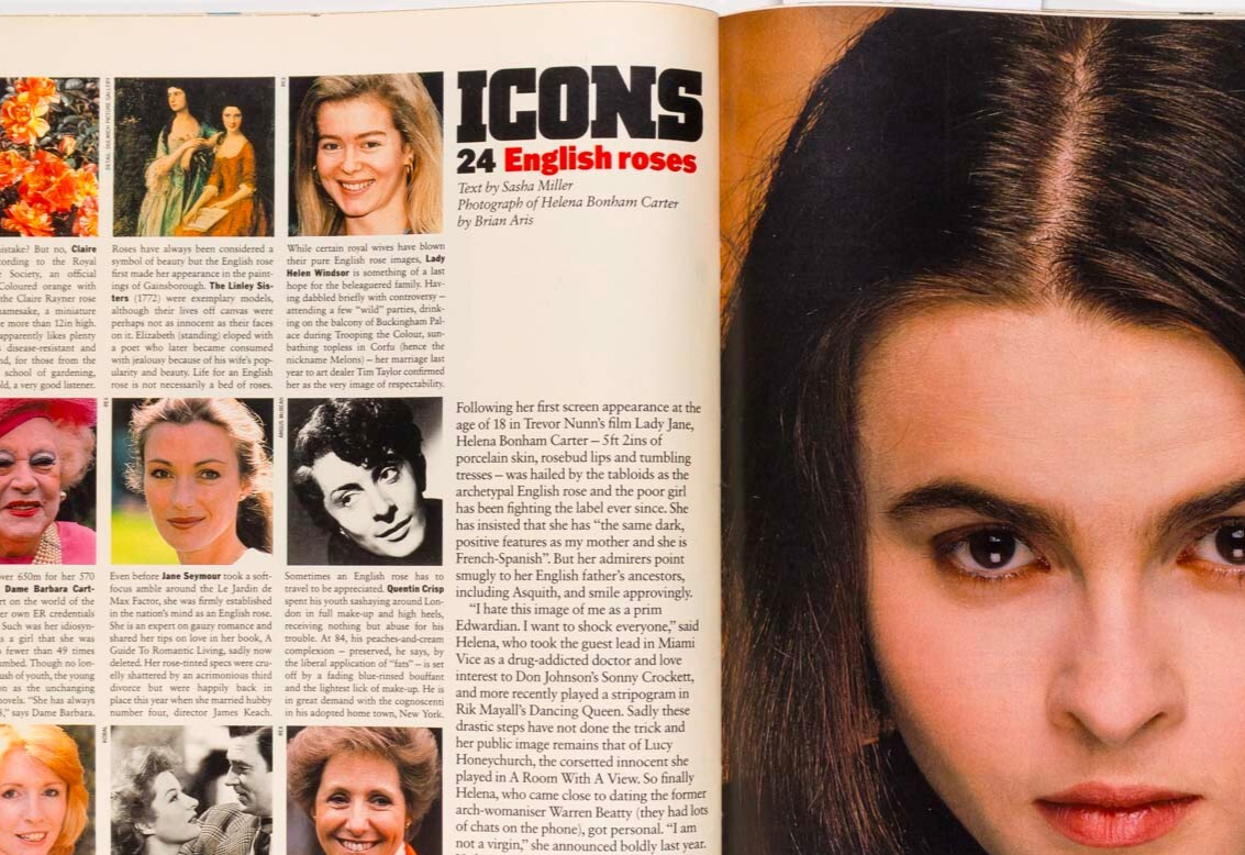 Richard Avedon HELENA BONHAM CARTER Yasmin Le Bon  TIMES magazine September 1993