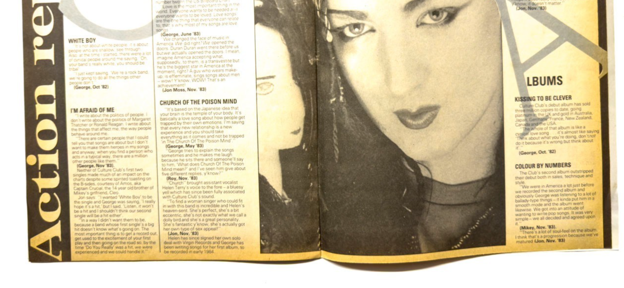 Culture Club BOY GEORGE MM music book MELODY MAKER STAR FILE PHOTO MAGAZINE 1983