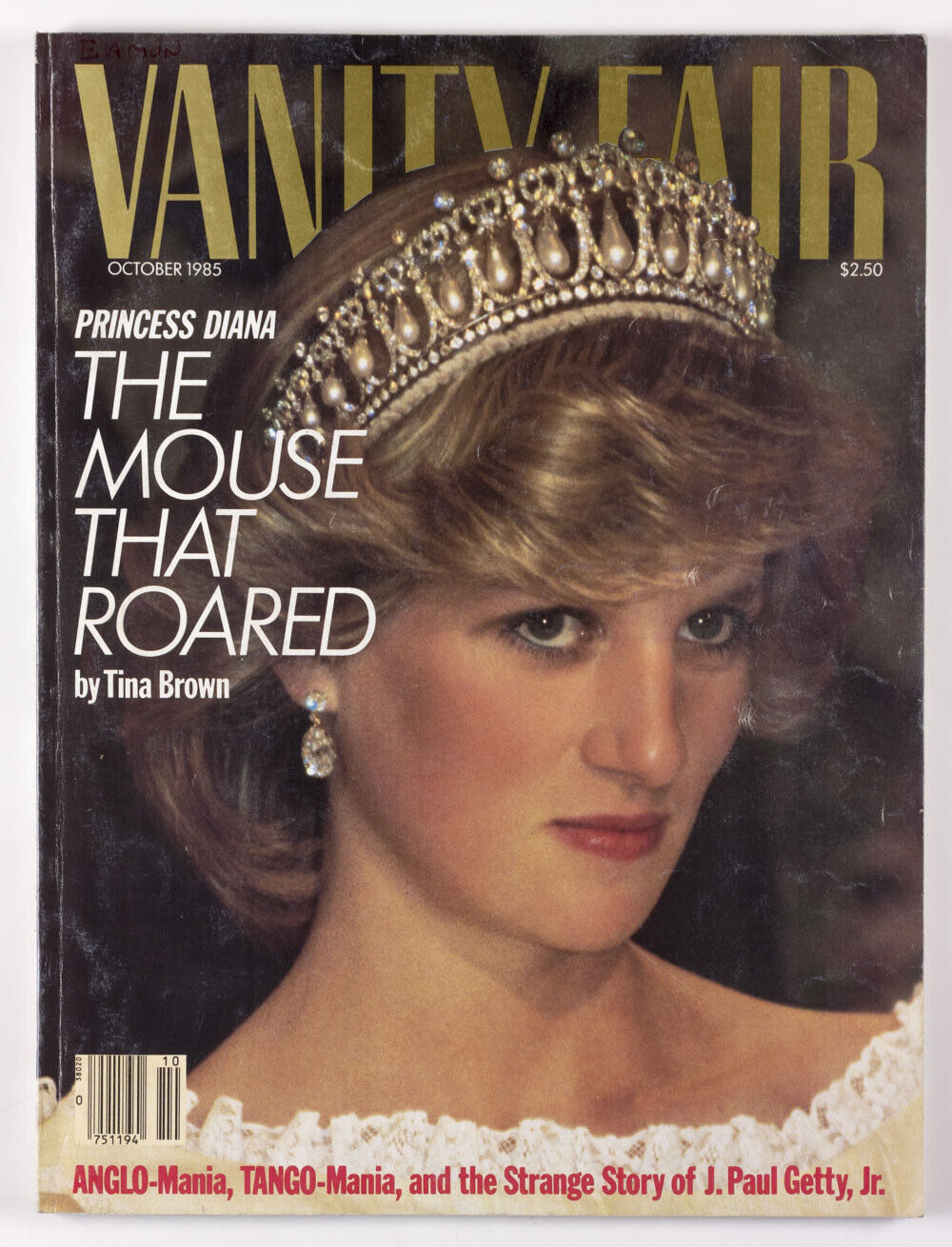 PRINCESS DIANA John Paul Getty Jnr TINA BROWN Auberon Waugh VANITY FAIR magazine