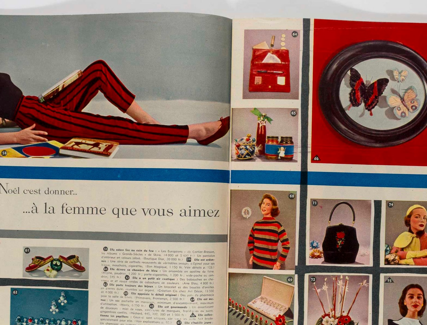 NOEL Xmas presents FRENCH ELLE magazine December 1955 70th birthday gift No 519