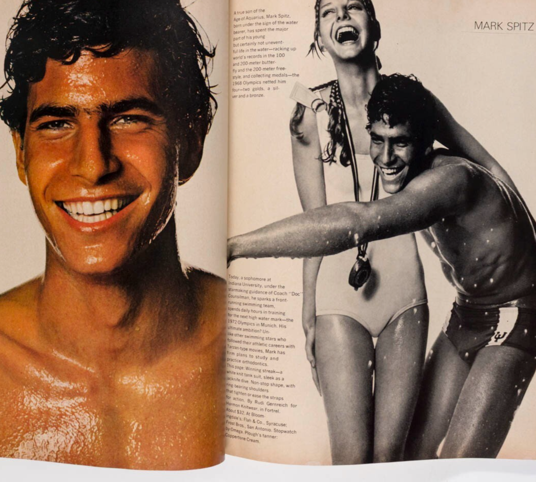 LAUREN HUTTON Art Shamsky ARTHUR ASHE Harper's Bazaar May 1970 Mark Spitz RIZZO
