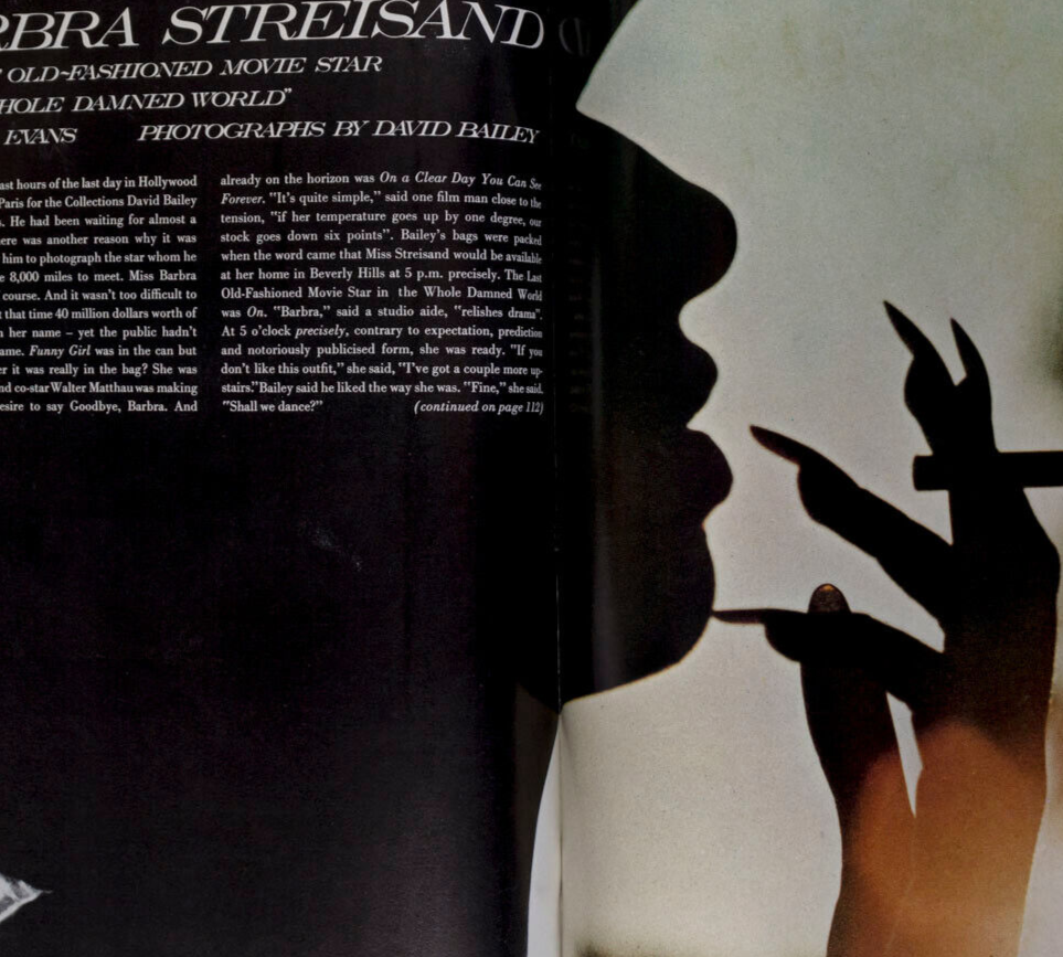 DONYALE LUNA Barbra Streisand MARISA BERENSON Cecil Beaton OSSIE CLARK vtg VOGUE