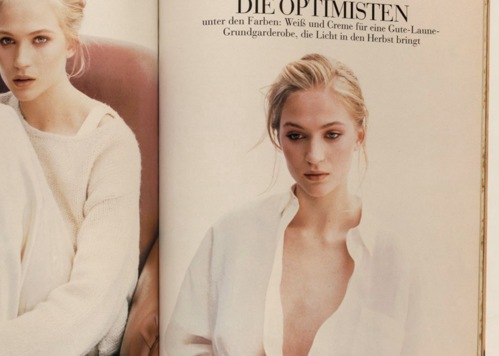 CINDY CRAWFORD Schiffer SCHENKENBERG Veruschka MARIE CLAIRE August 1994 Galliano