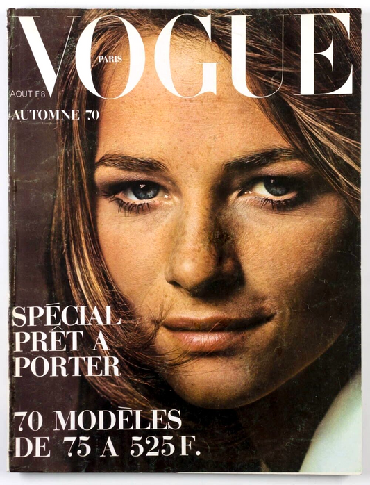 Charlotte Rampling JEANLOUP SIEFF Paris Vogue magazine 1970 August PRET A PORTER