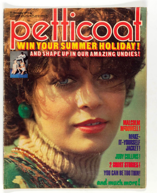 Judy Collins MALCOLM MCDOWELL Seekers PETTICOAT magazine 1973 December BRIGHTON