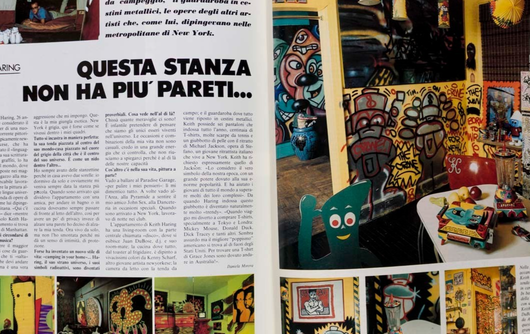 John Malkovich KEITH HARING Barry Kamen ALDO FALLAI L'uomo Vogue October 1984