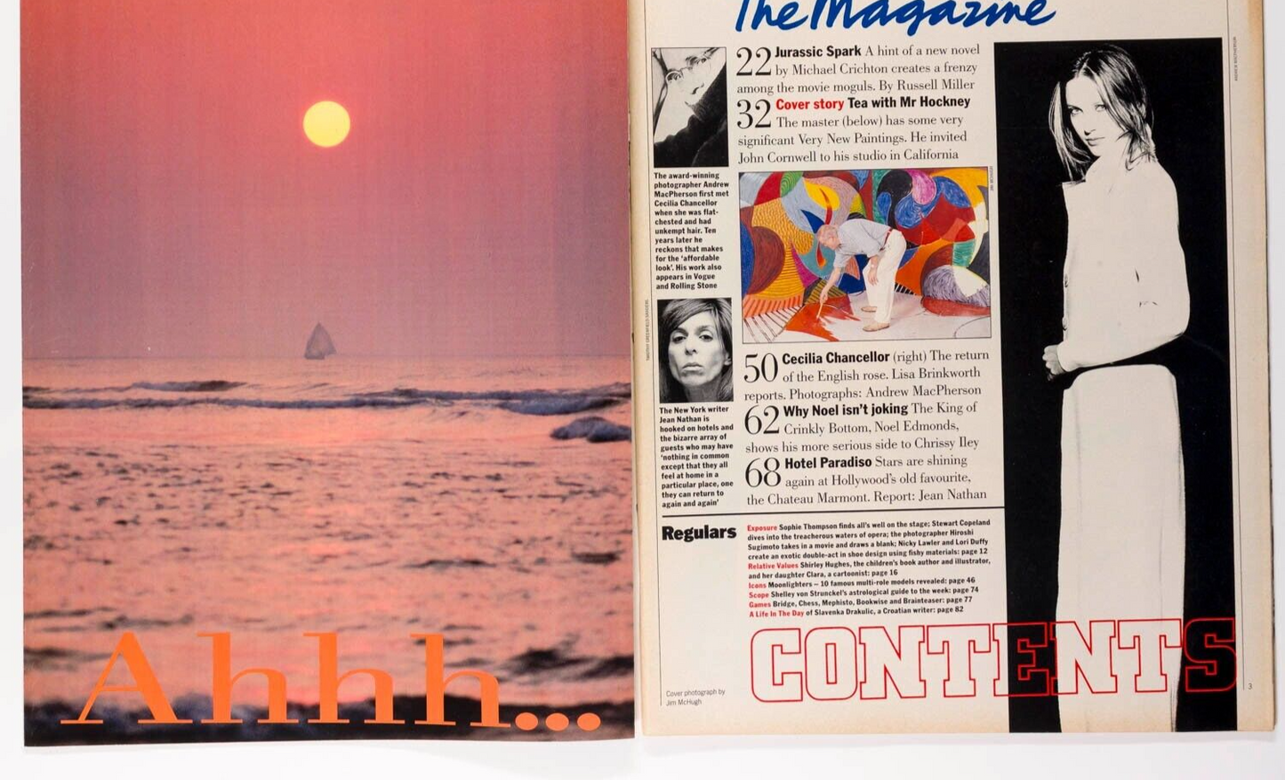David Hockney SOFIA COPPOLA Sugimoto CECILIA CHANCELLOR Hawke TELEGRAPH MAGAZINE