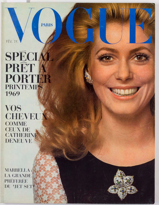 Catherine Deneuve SHARON TATE Guy Bourdin MIA FARROW Maudie James PARIS VOGUE 69