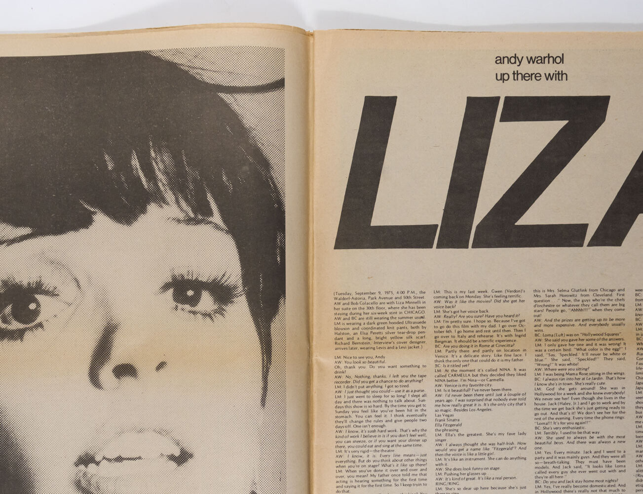 LIZA MINNELLI Bill Wyman BJORN BORG Vampira DAVID CASSIDY Interview magazine VTG