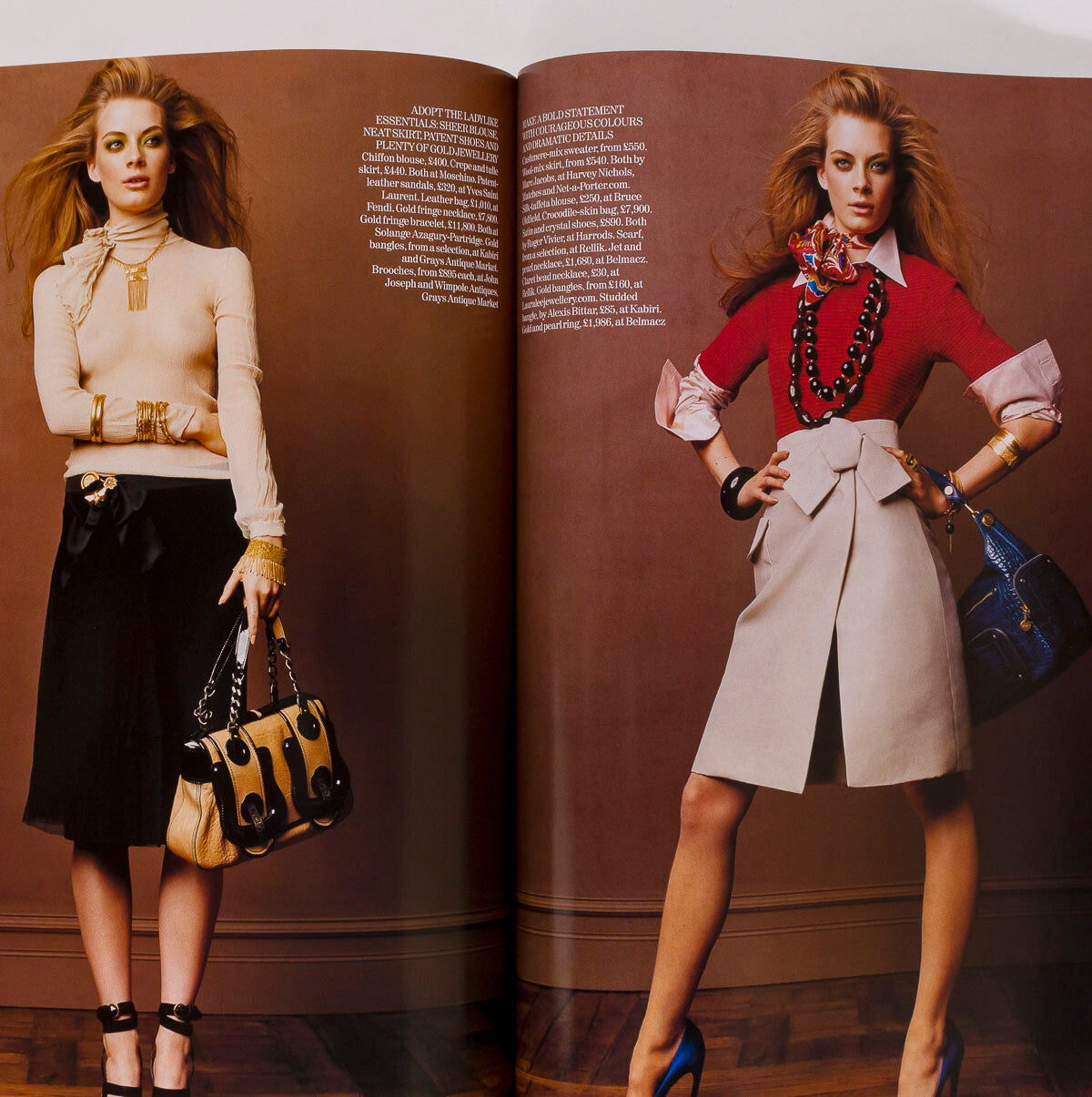 Kate Moss KAREN ELSON Freja Beha Erichsen VOGUE March 2006 Collections TESTINO