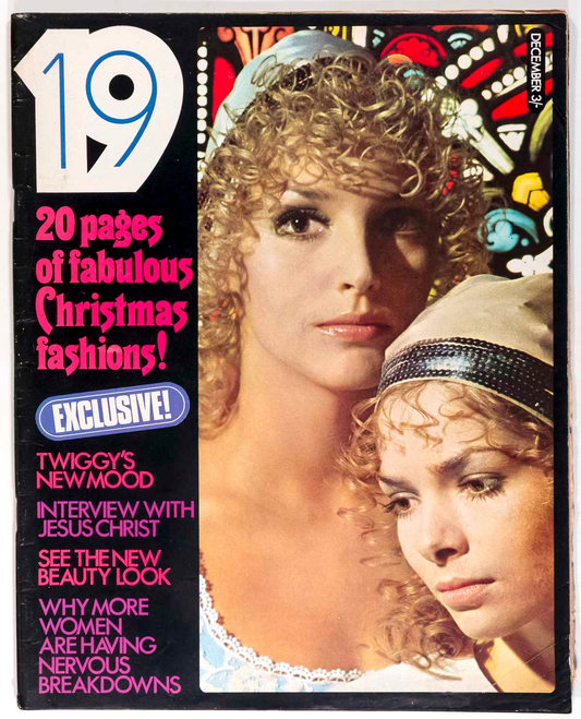 TWIGGY Ossie Clark MR FREEDOM Patchwork 19 MAGAZINE December 1969 Graphic TSHIRT